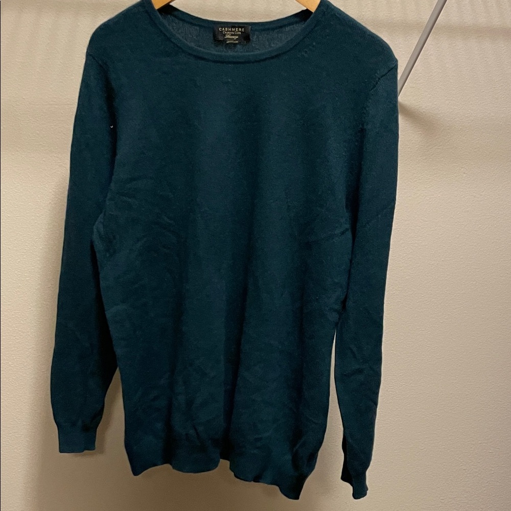 Charter Club Men's Deep Green 100% Cashmere Crewneck Sweater
